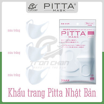 Khẩu Trang Pitta Nhật Bản Small White - Gói 3 cái (mẫu mới 2020)