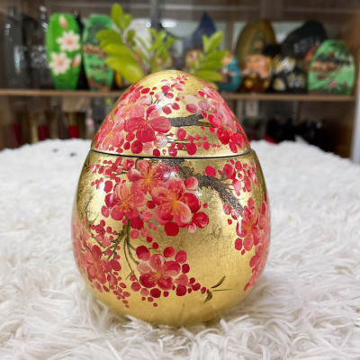 Hủ trứng sơn mài cao cấp đa dạng màu sắc thích hợp đựng đồ vật nhỏ, bánh kẹo, làm quà tặng,...