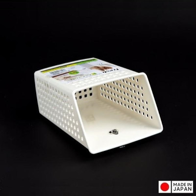 Giỏ đựng đũa thìa có núm hít chân không - Màu trắng - Hàng Nội địa Nhật Bản