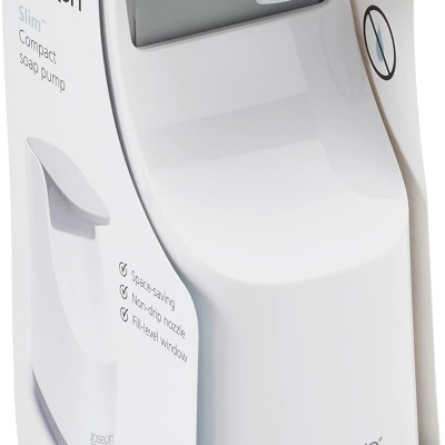 Bình xà phòng Joseph Joseph 70512 Slim Compact Soap Pump màu trắng xám