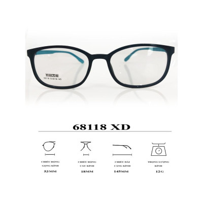 GỌNG KÍNH NHỰA TR90 SIEU NHẸ THỜI TRANG - 68118