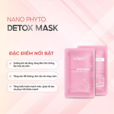 Mặt nạ sủi bọt thải độc Sennio Nano Phyto Detox Mask dưỡng ẩm trắng da gói 5ml SNO 808-1
