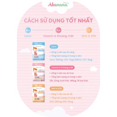 Bổ sung Vitamin tổng hợp cho bà bầu Akamama (120 viên)