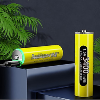 Pin Sạc Có Cổng TypeC USB AA 1.5v Doublepow 3400mWh Hỗ Trợ Sạc Trực Tiếp - Hàng Nhập Khẩu