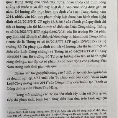 Bình Luận Luật Công Chứng Năm 2014 