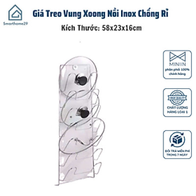 Giá Treo Vung Xoong Nồi Inox Chống Rỉ 6 Tầng, 7 Tầng (Chất Lượng Cao, Giá Siêu Tốt) - HÀNG CHÍNH HÃNG MINIIN