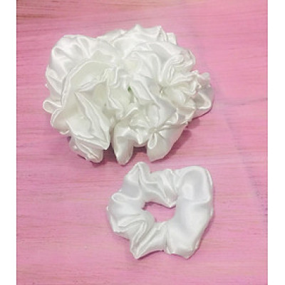 Set 3 dây chun buộc tóc Scrunchies hologram trắng trơn + hologram ( Giao màu ngẫu nhiên )