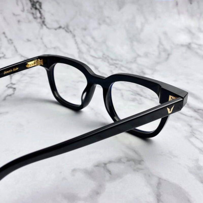 Kính gọng Mắt vuông Fullbox Phụ kiện cao cấp - Gọng nhựa Acetate bản lề chấu vàng