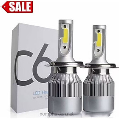 1 ĐÈN PHA LED H4 C6 SIÊU SÁNG LẮP XE MÁY ÔTÔ MẪU MỚI