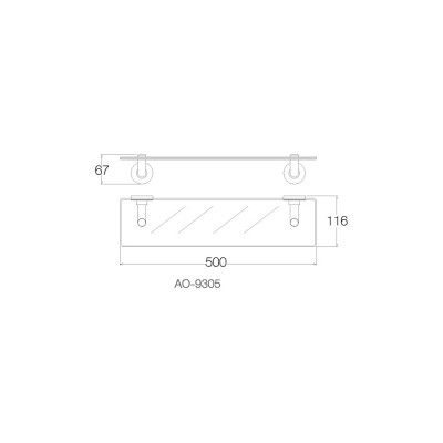 Kệ kính 50cm - INOX SUS 304 AO-9305
