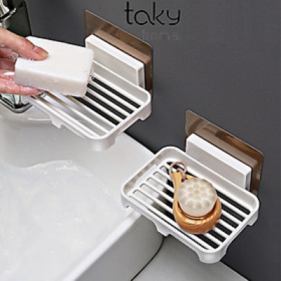 Kệ Dán Tường Để Xà Bông Tắm, Kệ Nhựa Dán Tường Đa Năng, Xà Bông Luôn Khô Ráo, Sạch Sẽ, Kệ Dính Tường, Taky Home 4040