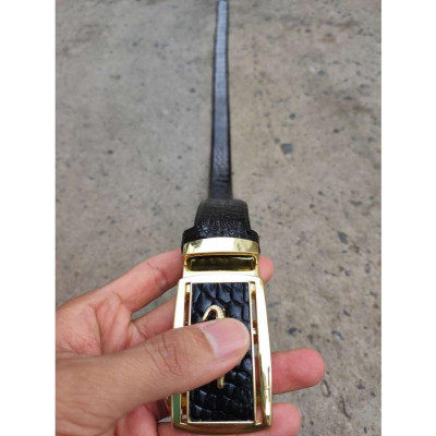 Thắt lưng liền nguyên tấm da bụng cá sấu N29D2 (Mặt vàng)