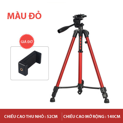 Gậy 3 Chân Máy Ảnh Chụp Hình Selfie Tự Sướng Tripod Floveme - 3366 cao 150cm Kèm Giá Đở Điện Thoại - 3. cách xoay, 360 độ -  Hàng chính hãng