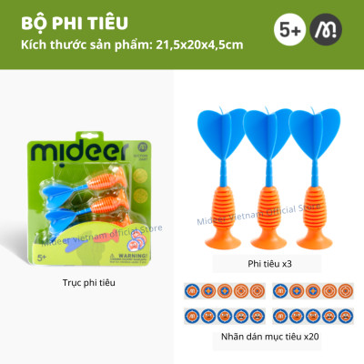 Bộ ném tiêu cao su kèm sticker hồng tâm Mideer  Suction Dart