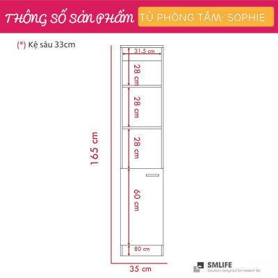 Tủ phòng tắm gỗ hiện đại SMLIFE Sophie