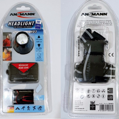 Đèn Pin Đeo Đầu LED Headlight HD3 của ANSMANN - Hàng Nhập Khẩu