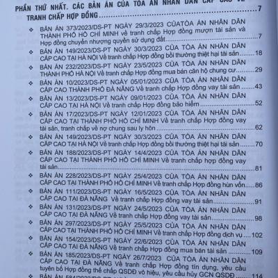 Tuyển Tập Các Bản Án Của Toà Án Nhân Dân Cấp Cao Về  Dân Sự Và Tố Tụng Dân Sự