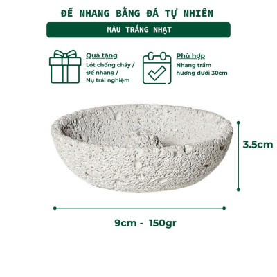 Đế Hứng Nhang Trầm Hương 3 Lành Bằng Đá Rộng Miệng Phong Cách Thiền Nhật Trang Trí Nhà Bàn Thờ Thiền