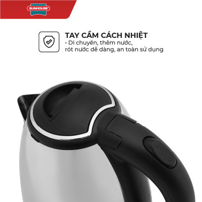 Ấm Siêu Tốc Inox Happy Time Sunhouse HTD1081 (1.8 lít)- Hàng chính hãng