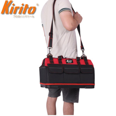 Túi Đựng Đồ Nghề KIRITO 20 inch – Vải 600D Dày 5 Lớp, Đế Nhựa Cứng, Chống Thấm, Nhiều Ngăn màu đỏ