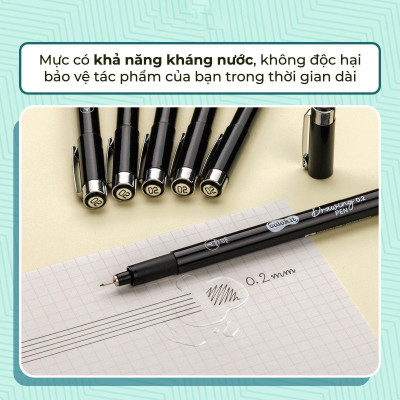 Bút Kim Kỹ Thuật 0.3 mm - Drawing Pen - Colorkit DW-C002 - Mực Đen