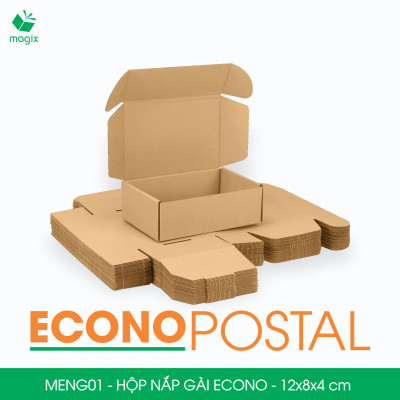 MENG01 - 12x8x4 cm - 60 Hộp carton nắp gài đóng hàng giá rẻ, hộp gói hàng, hộp quà thời trang