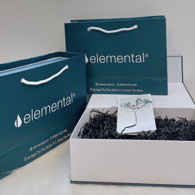[Hộp quà_Túi quà cao cấp] Hộp quà tặng Elemental tặng quà sinh nhật, khách hàng hộp cứng nắp cài nam châm cao cấp