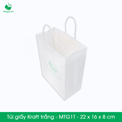 MTG1 MTG1T - 22x16x8 cm - Combo 200 túi giấy Kraft Nhật cao cấp