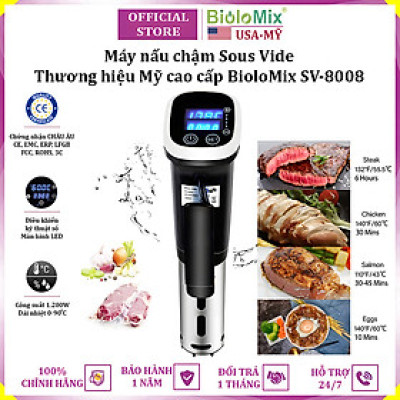 Máy nấu chậm Sous vide BioloMix SV-8008 Công suất 1200W Điều khiển màn hình LED - HÀNG NHẬP KHẨU