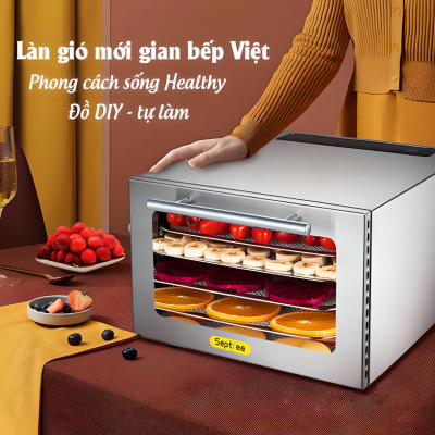 Máy sấy thực phẩm 5 tầng có bảng điều khiển hẹn giờ sấy khô tự ngắt thương hiệu Mỹ cao cấp Septree DBC-05A - Hàng Chính Hãng
