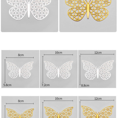 Sét 12 con bướm kim loại dán tường dễ thương DT19