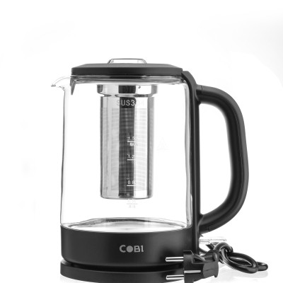 Ấm đun siêu tốc thủy tinh COBI 1.5L - Kết hợp Bình pha trà, tiện lợi đa năng - Hàng nhập khẩu chính hãng