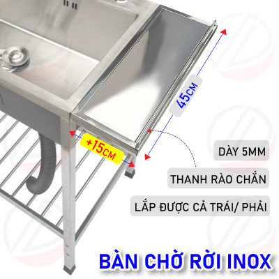 COMBO Chậu Inox 2 Hộc Có Chân Kèm Kệ Úp Chén Đa Năng - Gồm chậu 2 hộc, chân, kệ chén 1 tầng hoặc 2 tầng, vòi Luxta lạnh, tặng rổ rút, dây cấp, keo lụa