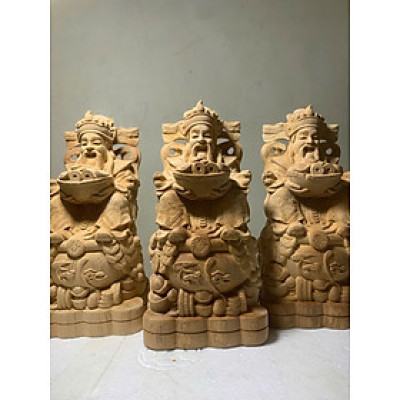 Tượng ông thần tài kim tiền bằng gỗ ngọc am thơm nức kt cao 25x13x12cm 