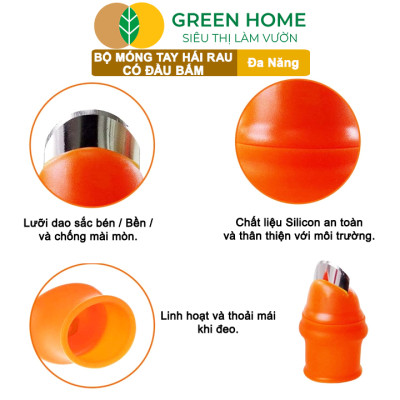 Bộ Móng Tay Hái Rau GreenHome, Có Đầu Bấm, Chống Bẩn Móng Tay, Bấm, Ngắt, Hái Rau Củ, Tiện Lợi