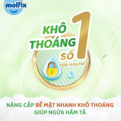 Tã/bỉm dán Molfix Thiên nhiên Super Jumbo M (6kg - 11kg) - Gói 76 miếng
