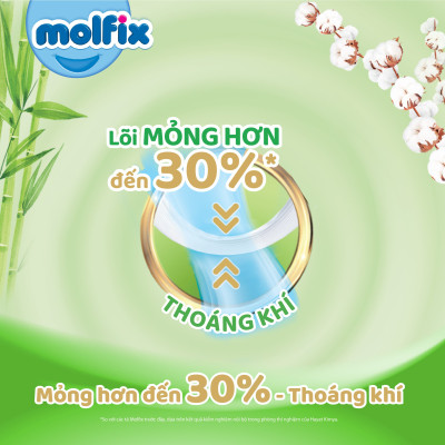 Tã/bỉm dán Molfix Thiên nhiên Jumbo L (9kg - 13kg) - Gói 40+6 miếng