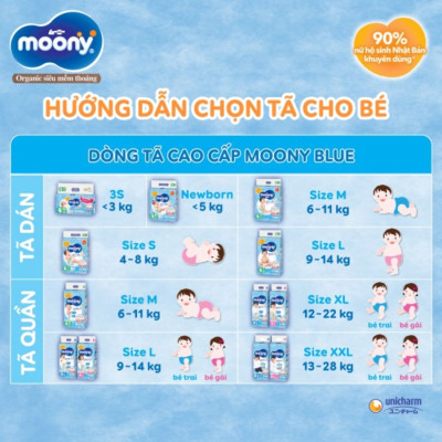 Tã Dán Cao Cấp Moony Nhật Bản S84 (84 Miếng)