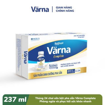 Thùng Sữa Bột Pha Sẵn Varna Complete (24 Chai x 237ml) - Hỗ Trợ Phòng Ngừa & Phục hồi Sức Khỏe