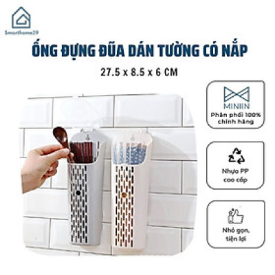Ống Đựng Đũa Dán Tường Bằng Nhựa Có Nắp, Hũ Đựng Đũa Gắn Tường Nhỏ Gọn Tiện Lợi - Chính hãng MINIIN (Giao màu ngẫu nhiên)