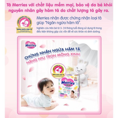 Tã quần Merries cộng miếng nội địa Nhật size M58+6 miếng