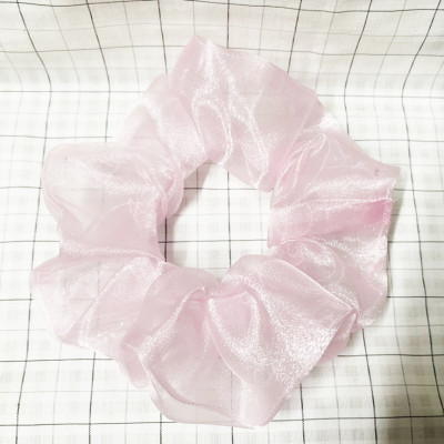 Dây cột tóc srunchies mẫu mới màu hồng phấn ánh kim