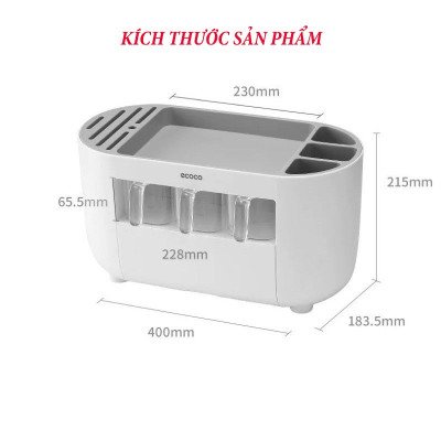 Kệ Đựng Đồ Nhà Bếp  E2114 Có Ngăn Cài Dao, Đựng Đũa Thìa - Kệ Có 6 Ngăn Đựng Gia Vị Cao Cấp