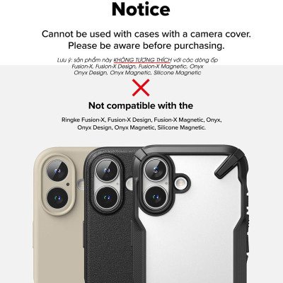 Dán cường lực full camera cho iPhone 16 Pro Max / 16 Pro / 16 Plus / 16 RINGKE Camera Full Cover Glass - Hàng Chính Hãng