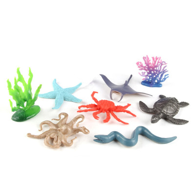 Bộ 6 đồ chơi sinh vật biển size lỡ: Rùa, cua, sao biển, cá đuối, lươn, bạch tuộc