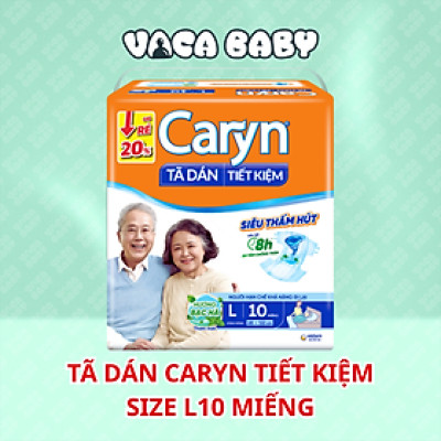 Tã bỉm DÁN Caryn tiết kiệm giá rẻ size L10 miếng (mẫu cũ ML10 miếng)