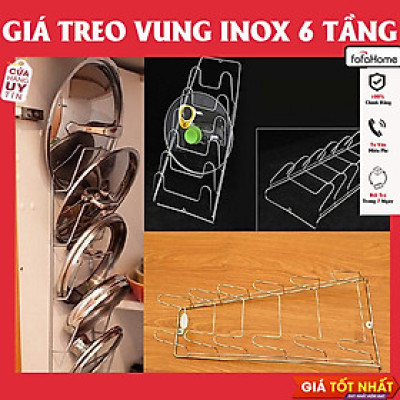 Giá Treo Để Vung Xoong Nồi Inox Nhiều Tầng, Giá Treo Nhà Bếp