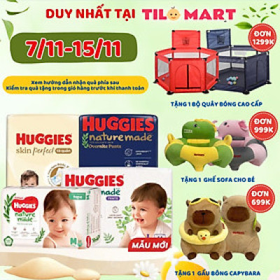 Tã dán/quần Huggies Platinum Nature Made size NB60/S82/M64/L54/XL44/M58/L44/XL38/XXL26
