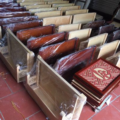 Combo bộ bàn thờ chung cư kt 107cm + ám khói + đèn led ốp hậu bàn thờ 