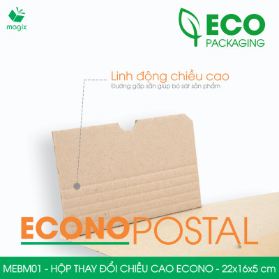 MEBM01 - 22x16x5 cm - 20 hộp carton thay đổi chiều cao siêu tiết kiệm - Hộp đóng sách, hộp gói hàng